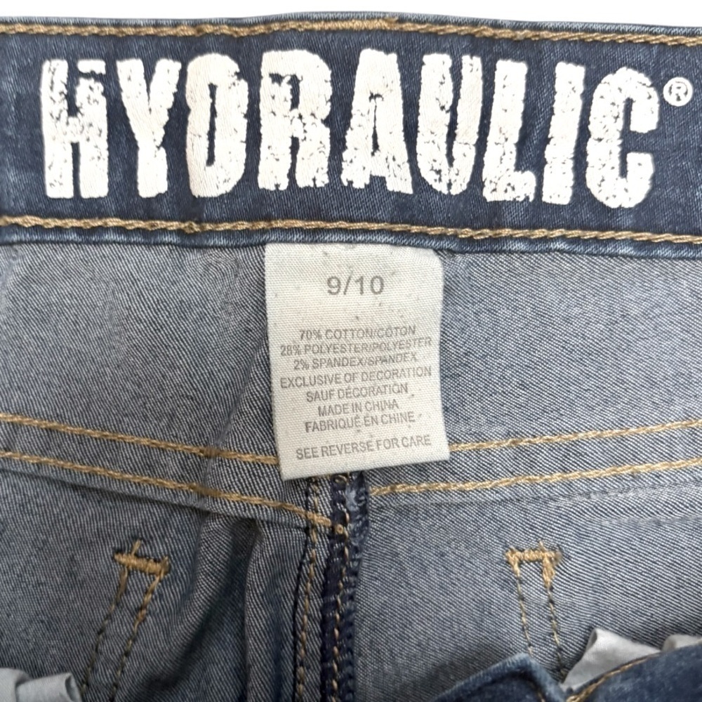 🌺HYDRAULIC WOMENS SKINNY STRAIGHT LEG BLUE JEANS SIZE 9/10 - Picture 3 of 7